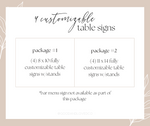 Load image into Gallery viewer, 4 Customizable Table Signs Bundle
