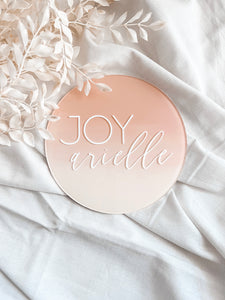 Ombre Acrylic Baby Name Round