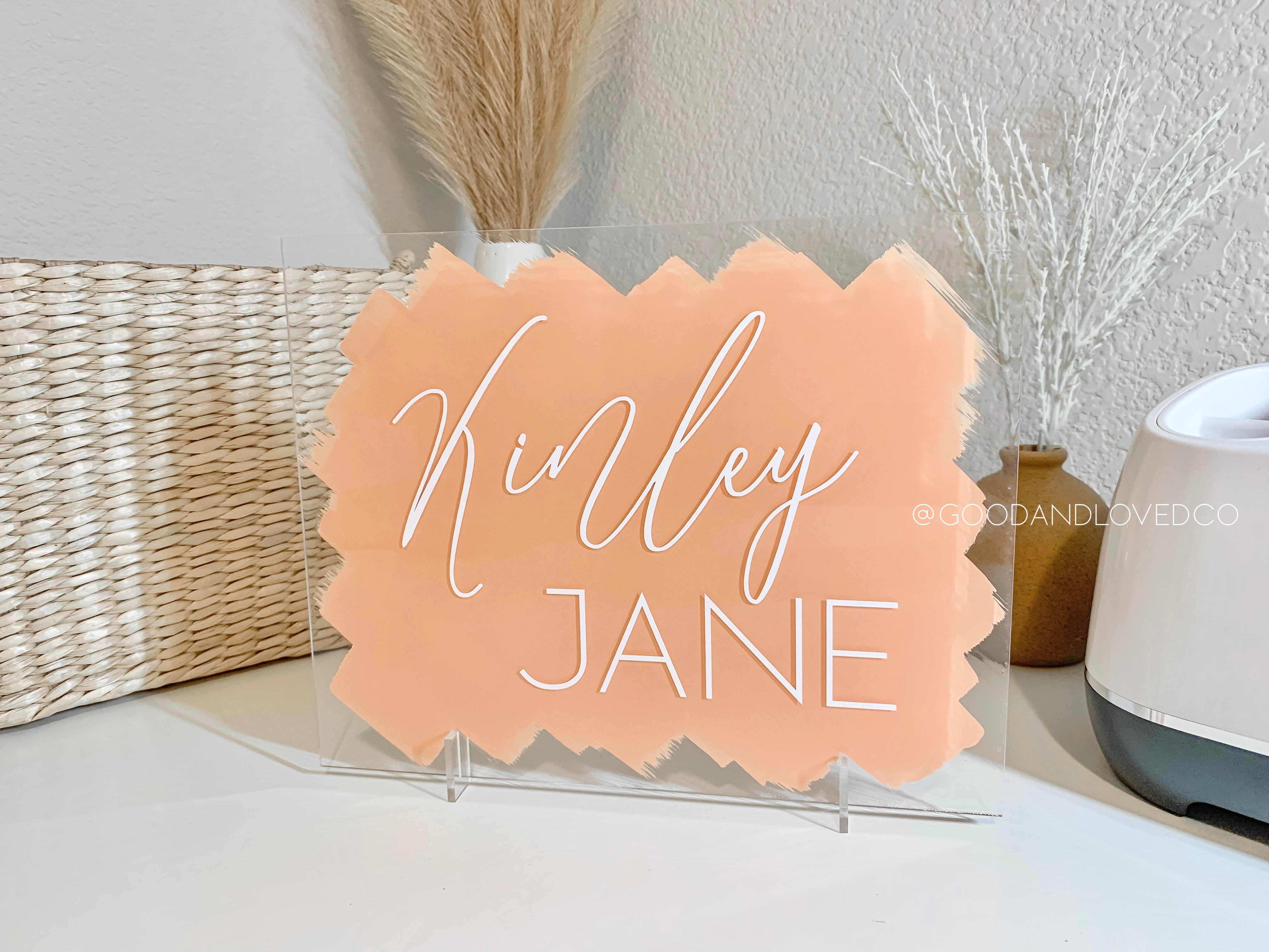 Acrylic Baby Name Sign Rectangle