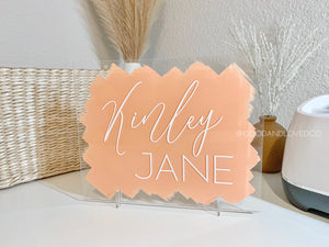 Acrylic Baby Name Sign Rectangle