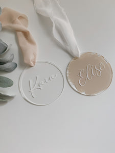 Acrylic Stocking Tag / Christmas Ornament