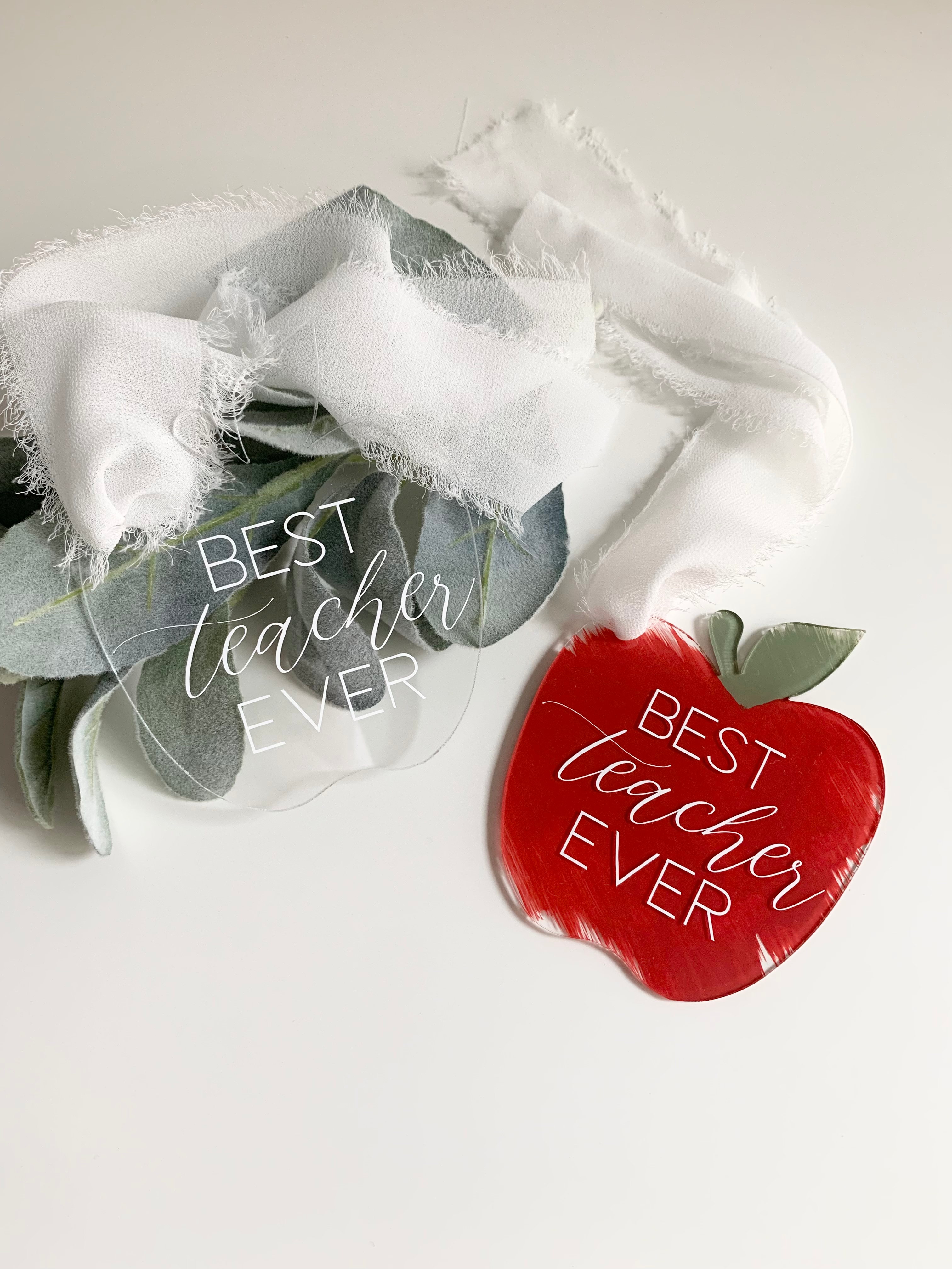 Acrylic Best Teacher Ever Christmas Ornament