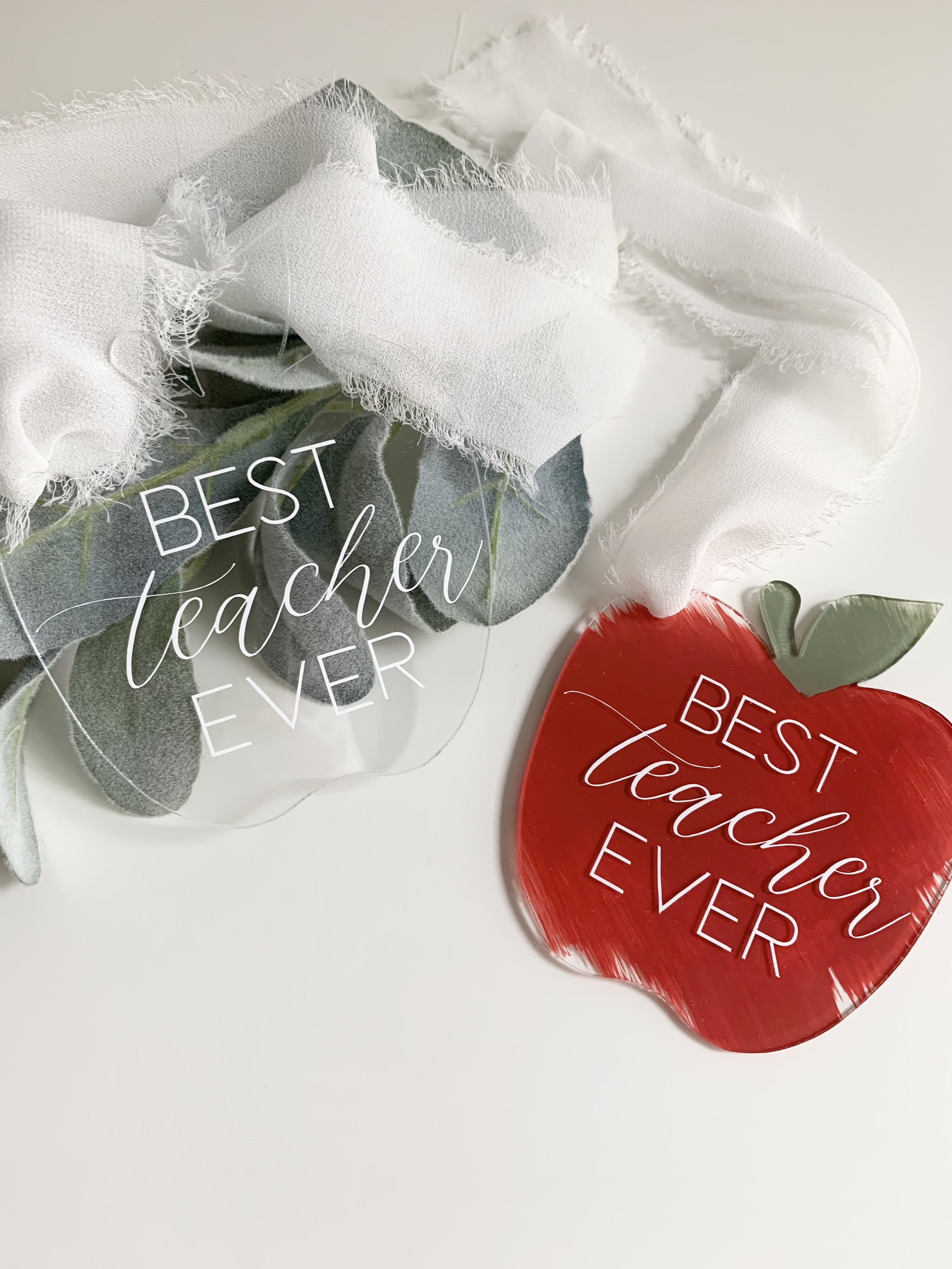 Acrylic Best Teacher Ever Christmas Ornament