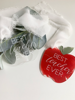 Load image into Gallery viewer, Acrylic Best Teacher Ever Christmas Ornament
