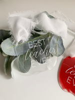 Load image into Gallery viewer, Acrylic Best Teacher Ever Christmas Ornament
