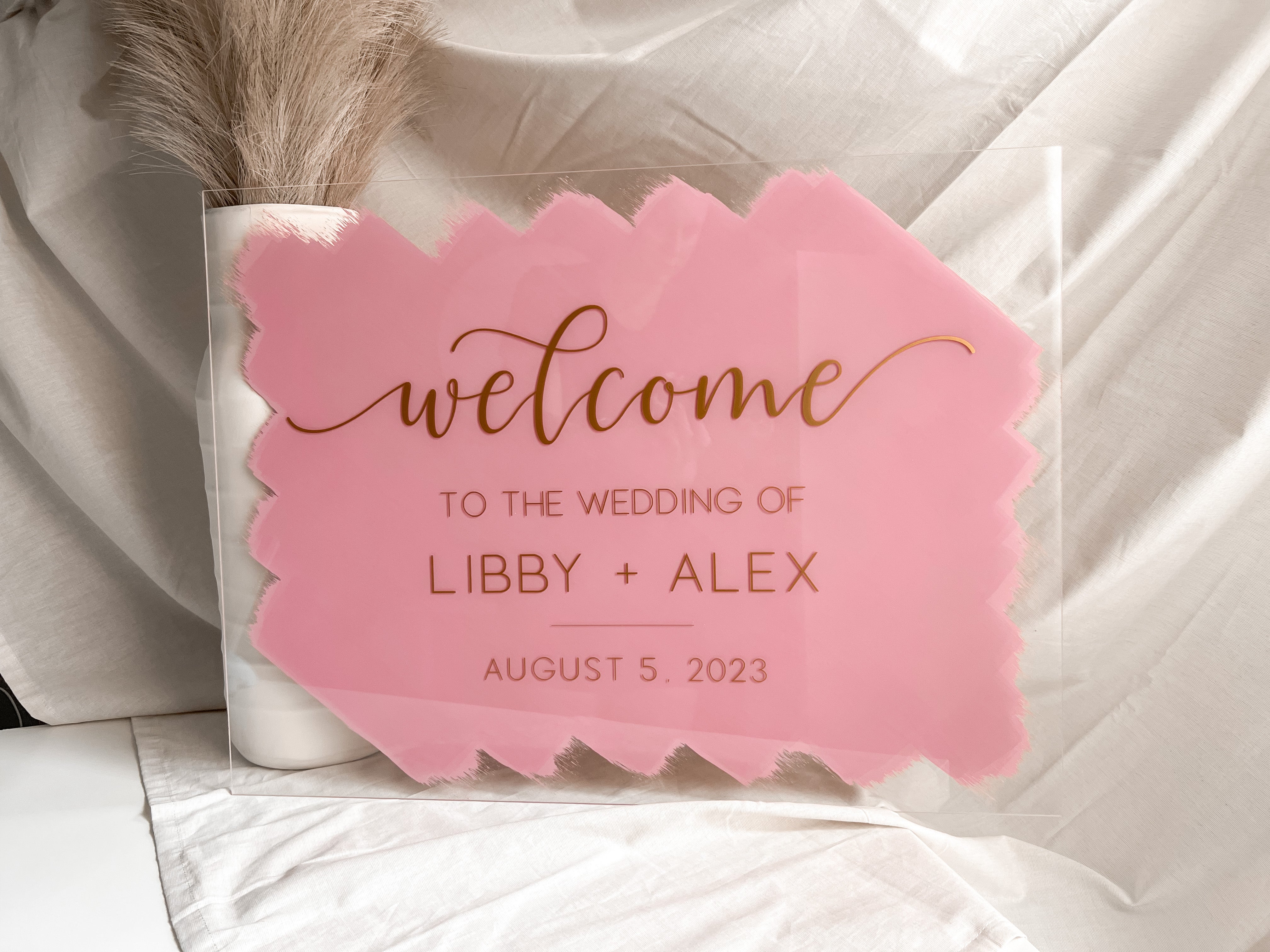 Brushstroke Painted Acrylic Welcome Sign