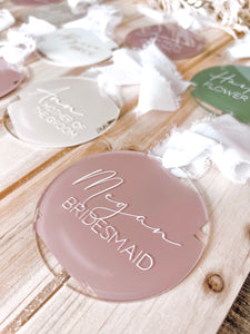 Acrylic Bridal Hanger Tags With Titles