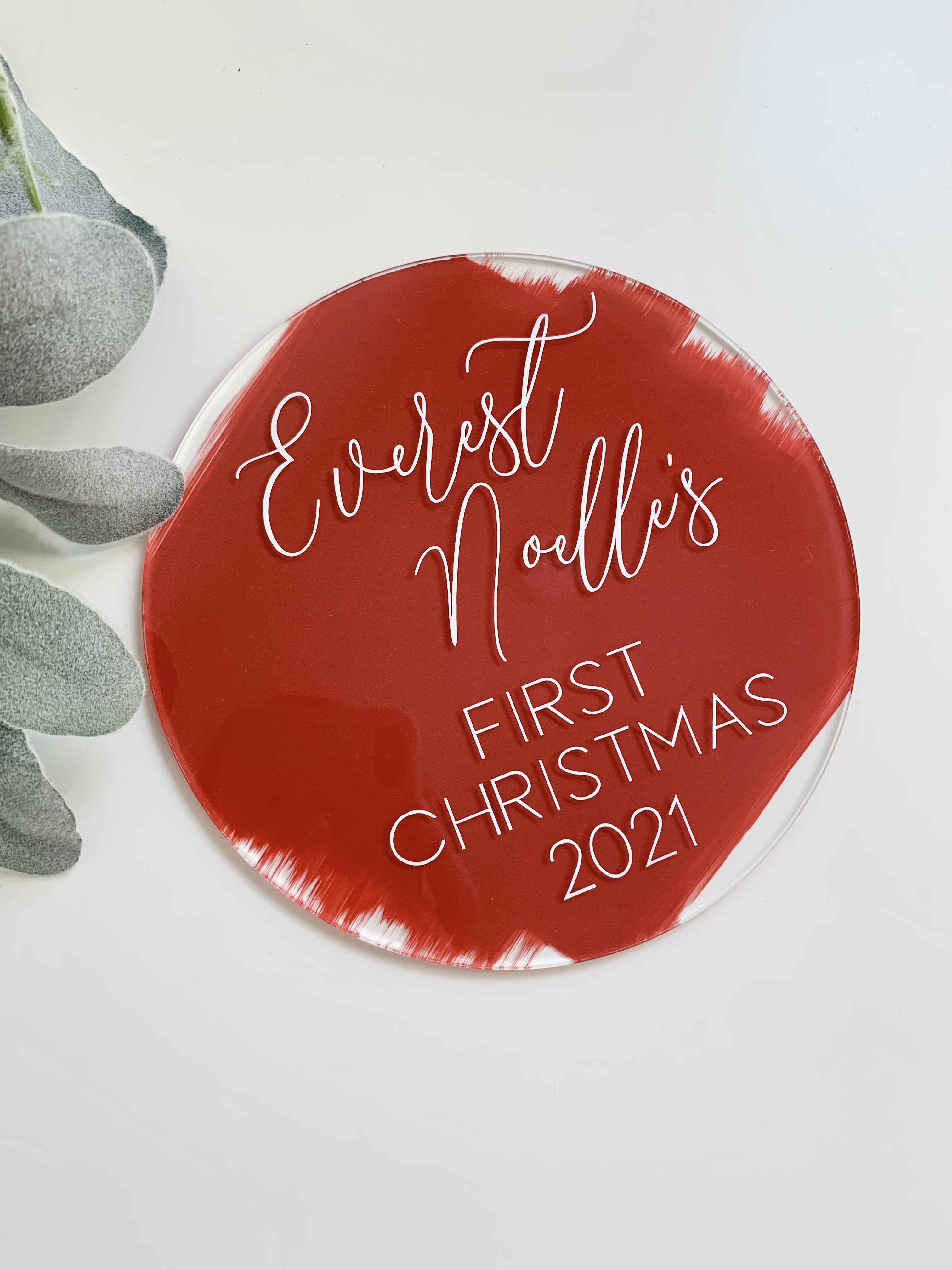 Acrylic Baby's First Christmas Sign