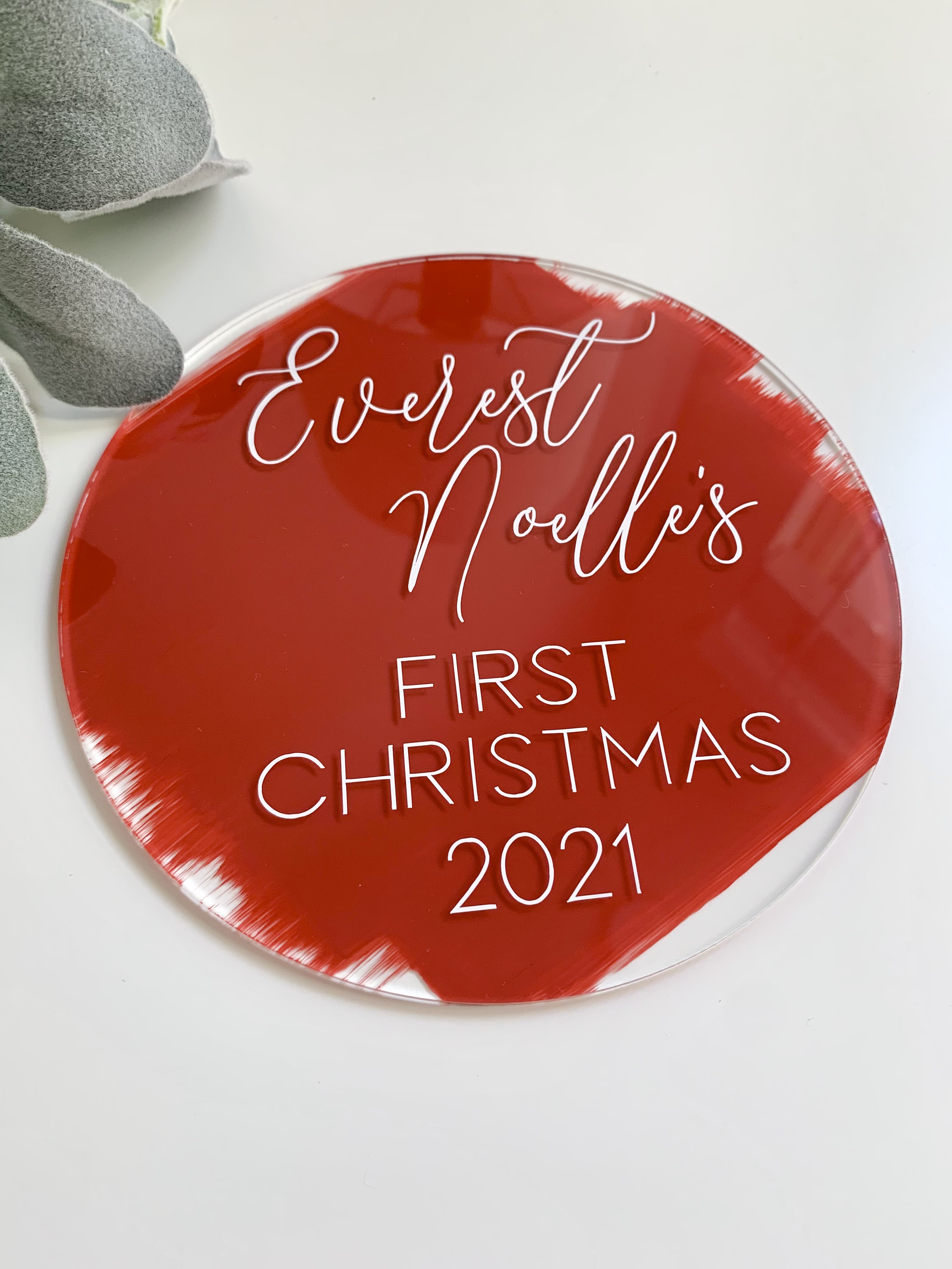 Acrylic Baby's First Christmas Sign