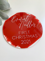 Load image into Gallery viewer, Acrylic Baby&#39;s First Christmas Sign
