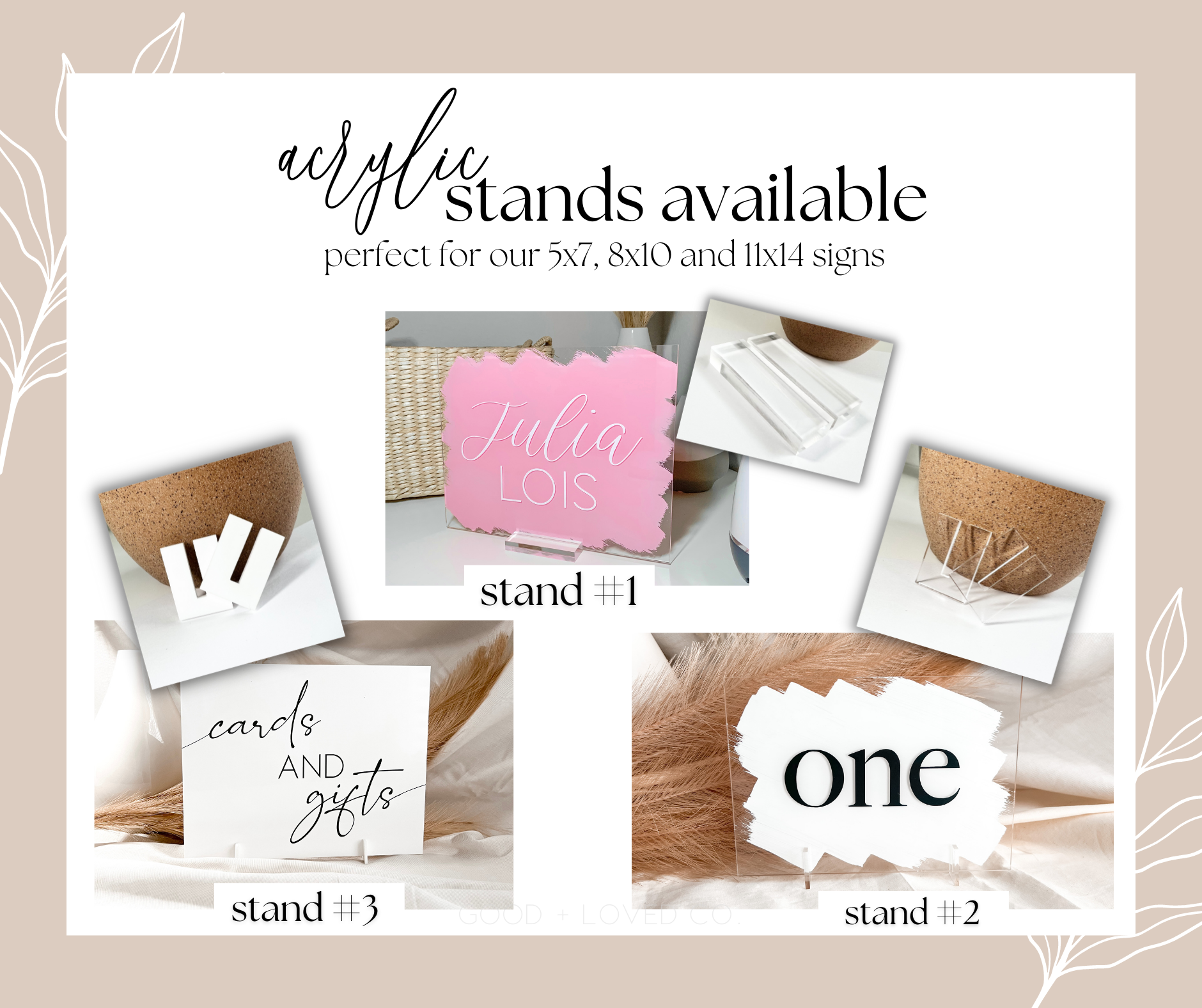 4 Customizable Table Signs Bundle