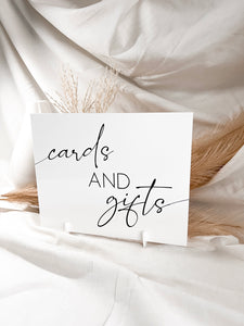 White Acrylic Cards + Gifts Wedding Sign