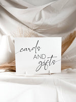 Load image into Gallery viewer, White Acrylic Cards + Gifts Wedding Sign
