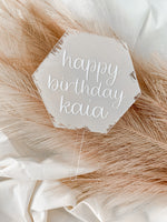 Load image into Gallery viewer, Acrylic Hexagon Birthday Cake Topper
