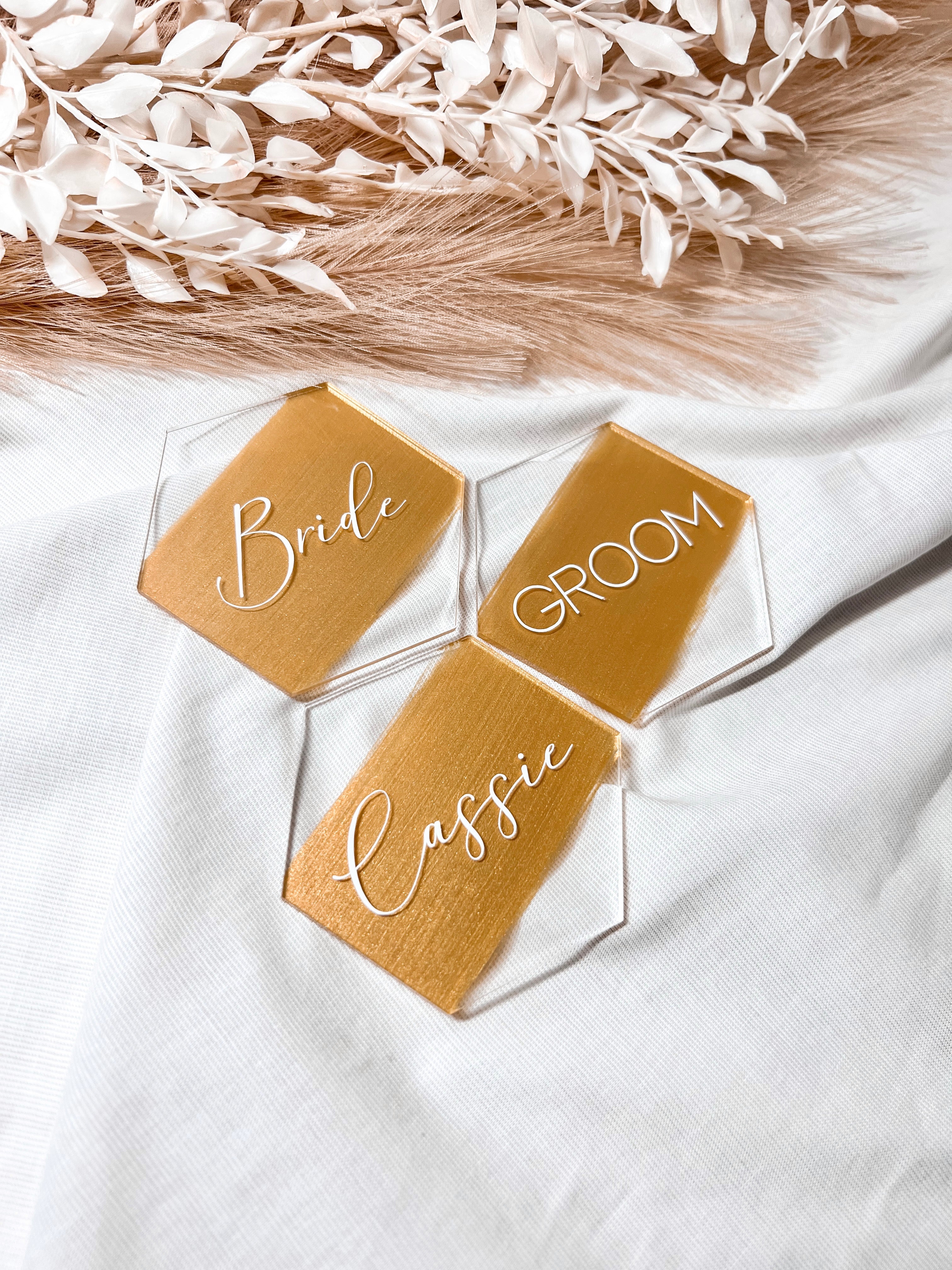 Acrylic Hexagon Place Cards