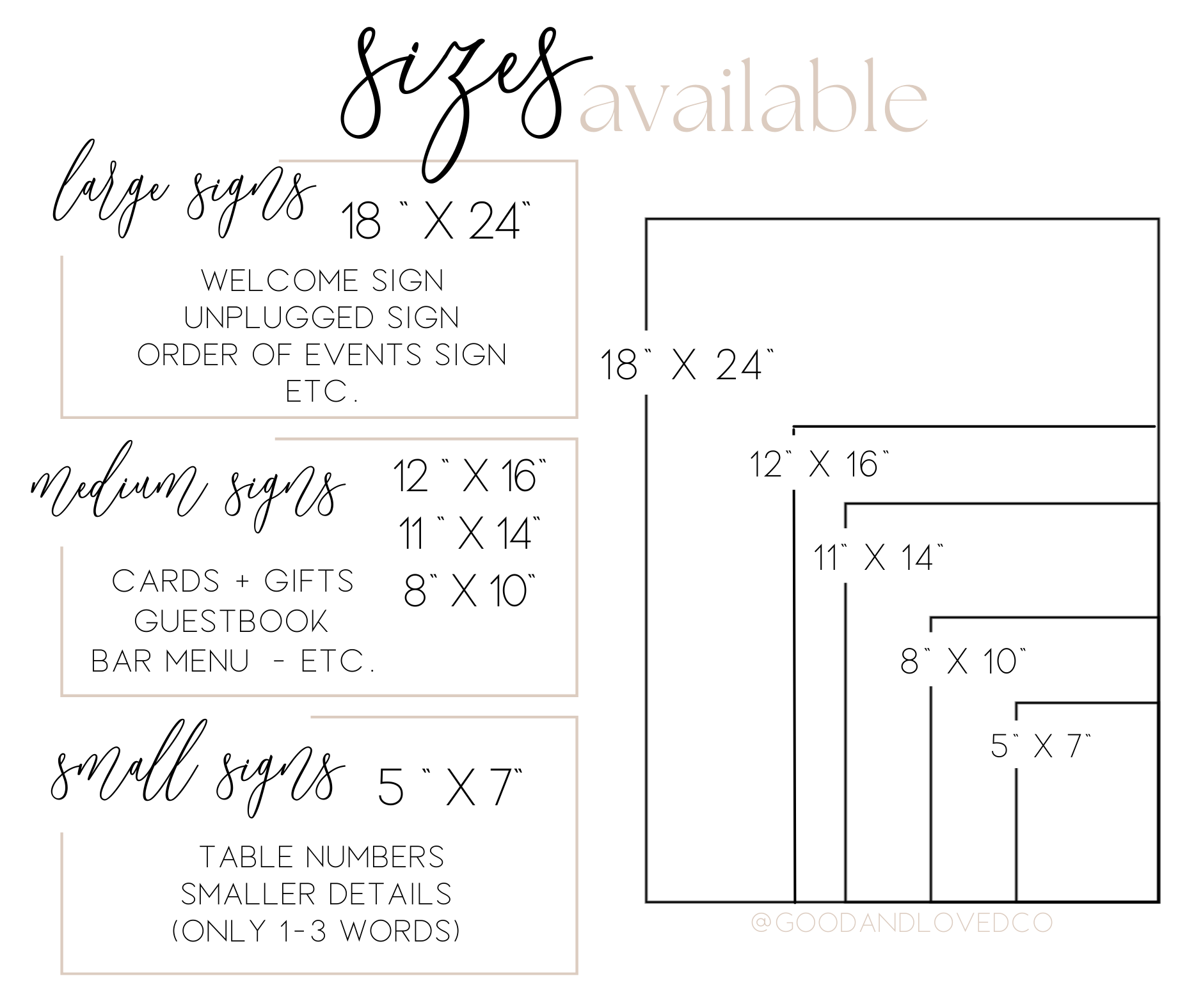 Large Wedding Sign Bundle + Table Numbers