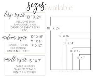 Large Wedding Sign Bundle + Table Numbers