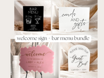 Load image into Gallery viewer, Large Wedding Sign Bundle + Bar Menu
